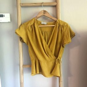 Dress forum faux wrap polka dot top